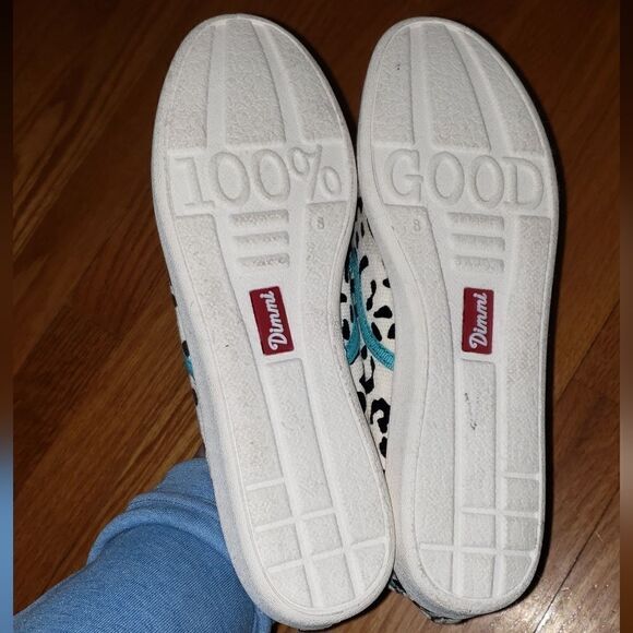 Dimmi cow print fabric slip-on flats - Picture 6 of 7